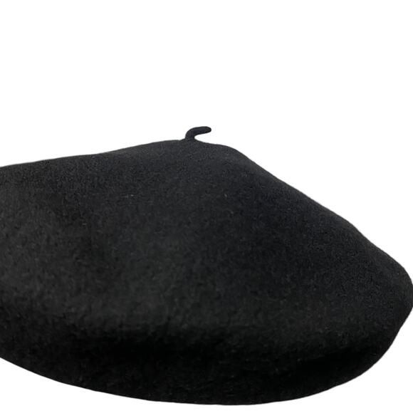 Vintage Lake Of Isles Black Wool Adult Size L Beret Cap Hat - Picture 8 of 11